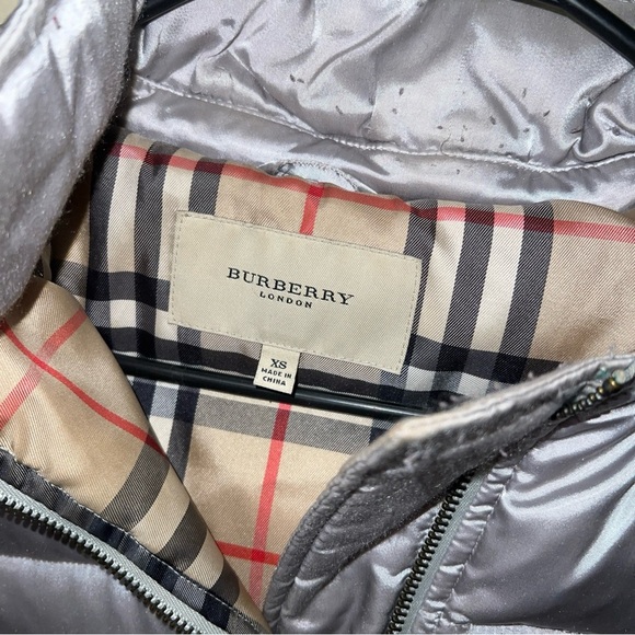 Burberry London Silver Down Puffer Jacket Women’s Size XS - Picture 2 of 8